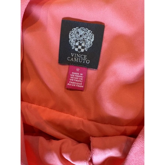 VINCE CAMUTO Keyhole Chiffon Dress Coral Sz 12 - Picture 5 of 8
